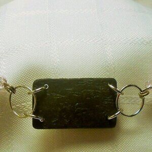 Handmade jewelry set with nekclace and earrings with elk bone and 10 mm pearls